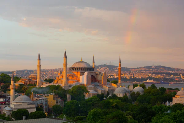 Εξωτερική Άποψη Του Τζαμιού Της Αγίας Σοφίας Στην Ιστανμπούλ Της — Φωτογραφία Αρχείου