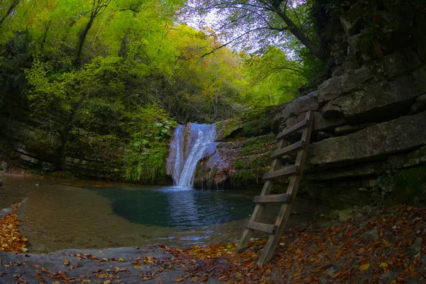 Uitzicht Vanaf Top Naar Beneden Kijkend Erfelek Tatlica Waterval Provincie — Stockfoto