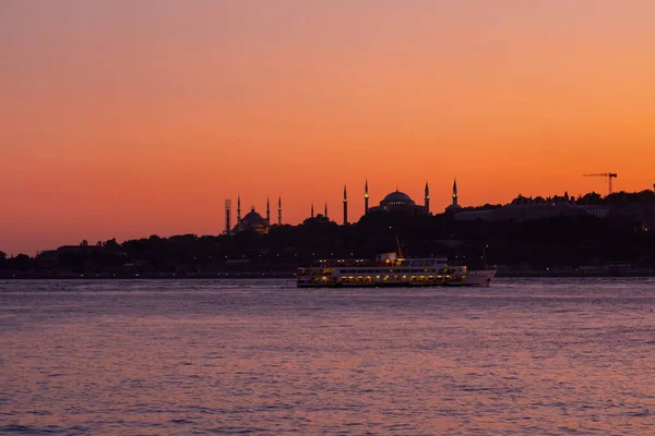 Istanbul Città Tramonto Viste Più Belle Torre Della Vergine Nuova — Foto Stock
