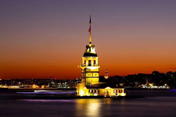 Istanbul Ville Coucher Soleil Les Belles Vuestour Vierge Nouvelle Mosquée — Photo