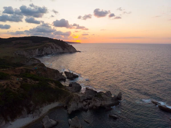 Tecnica Lunga Esposizione Mare Istantanea Agva Mare Zona Campeggio Notturno — Foto Stock