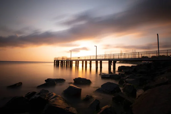 Long Exposure Technique Istanbul Seasideile Agva Seaside Night Camping Area — Stock Photo, Image