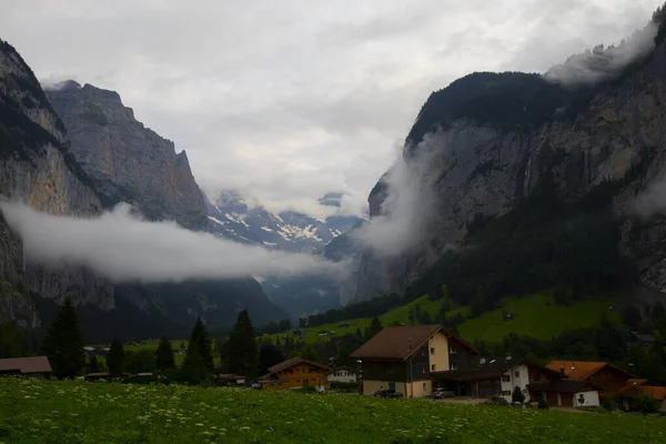 Utsikt Över Lauterbrunnens Dal Från Wengernalps Järnväg — Stockfoto