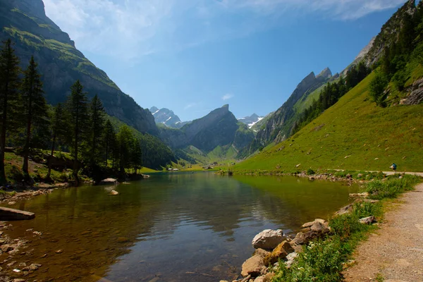 Seealpsee Bei Appenzell Den Schweizer Alpen Ebenalp Schweiz — Stockfoto