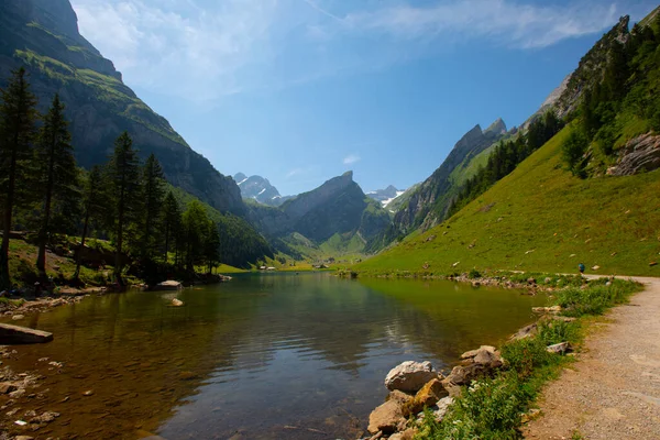 Seealpsee Bei Appenzell Den Schweizer Alpen Ebenalp Schweiz — Stockfoto