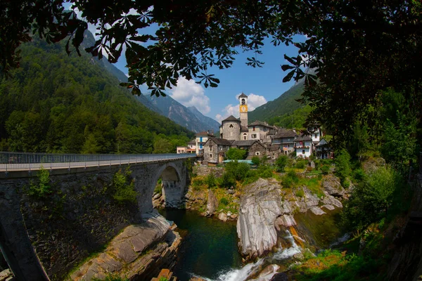 Village Lavertezzo Valle Verzasca Tessin Suisse — Photo