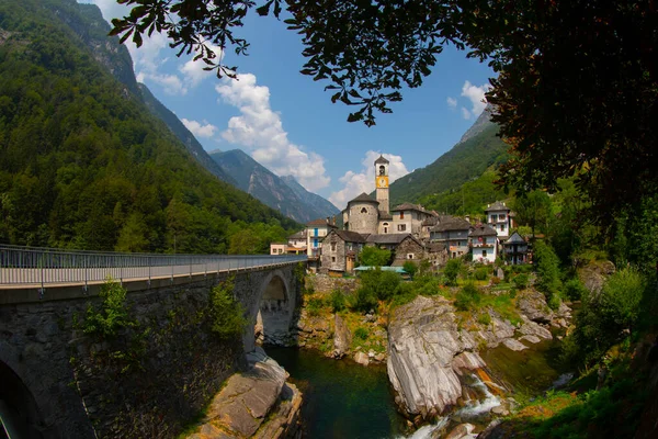 Village Lavertezzo Valle Verzasca Tessin Suisse — Photo