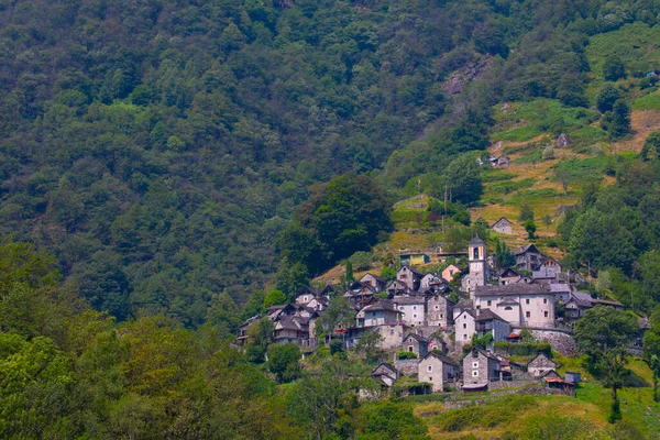 ラスパッツォ村 Valle Verzasca ティチーノ スイス — ストック写真