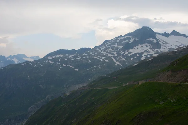 Grimselpass Ans Furkapass Krásný Horský Průsmyk Švýcarsku — Stock fotografie