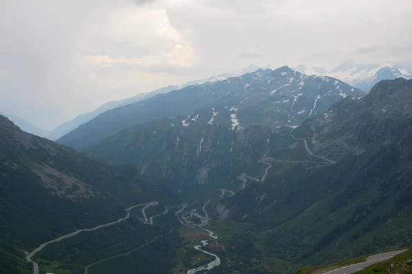 Grimselpass Ans Furkapass Hermoso Paso Montaña Suiza —  Fotos de Stock