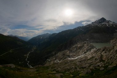 Furkapass, İsviçre 'den rhone buzulu manzarası