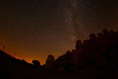 Nemrut Dağı milli parkındaki yıldız heykeli izleri, Kahta Adiyaman, Türkiye
