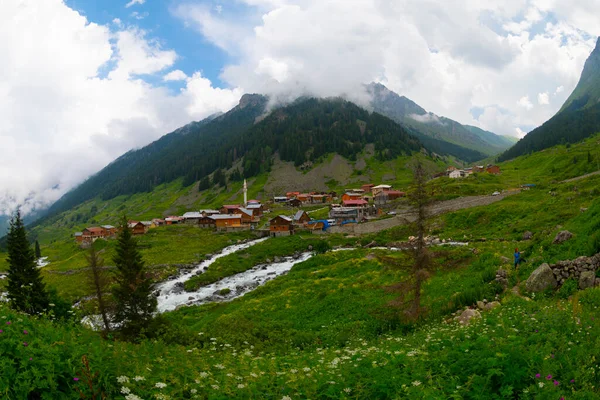 Türkiye 'nin Karadeniz bölgesinde Rize' nin Elevit tepelerinden güzel bir manzara.