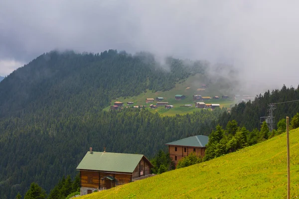 高地の伝統的な木造住宅 風景写真は トルコのポカット カラデニズ地方で撮影されました ポカットはリゼで最も標高の高い夏のリゾートの一つです — ストック写真