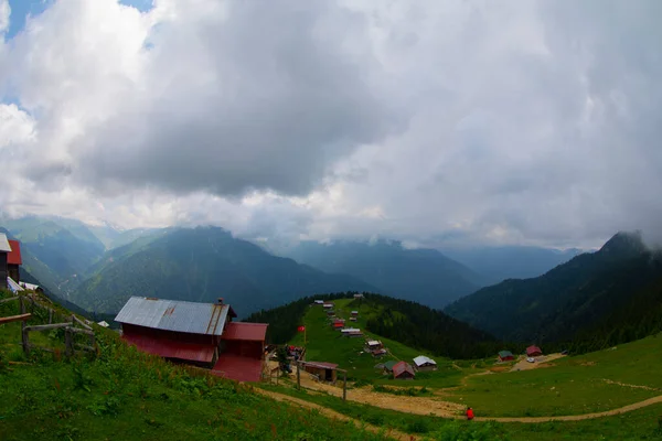 Tradiční Dřevěné Domy Vysočině Krajina Fotografie Byla Pořízena Oblasti Pokut — Stock fotografie