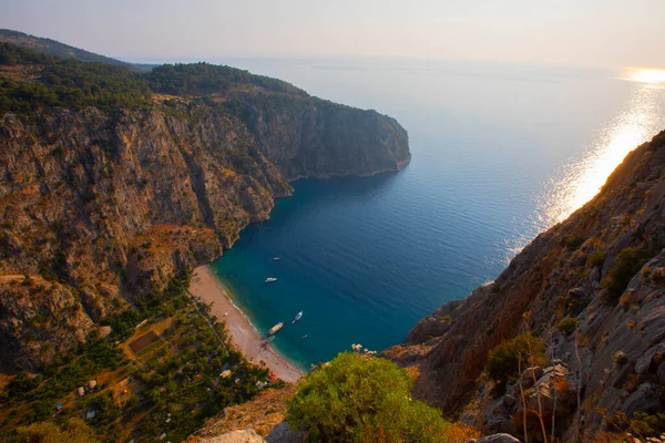 Butterfly Valley Kelebekler Vadisi Městě Oludeniz Fethiye Západním Turecku Tohoto — Stock fotografie