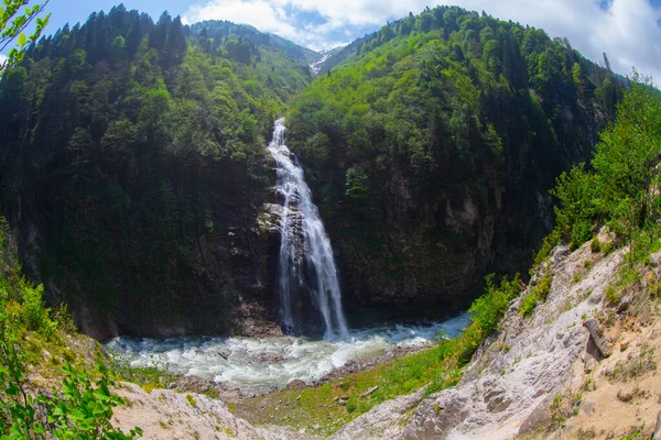 Der Gelin Tulu Wasserfall Fällt Vom Kackar Berg Dorf Ayder — Stockfoto