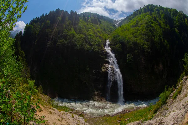 Der Gelin Tulu Wasserfall Fällt Vom Kackar Berg Dorf Ayder — Stockfoto