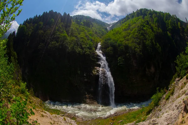 Der Gelin Tulu Wasserfall Fällt Vom Kackar Berg Dorf Ayder — Stockfoto