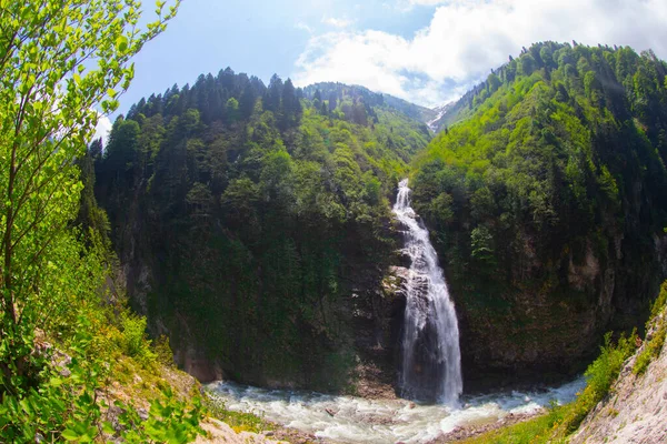Der Gelin Tulu Wasserfall Fällt Vom Kackar Berg Dorf Ayder — Stockfoto