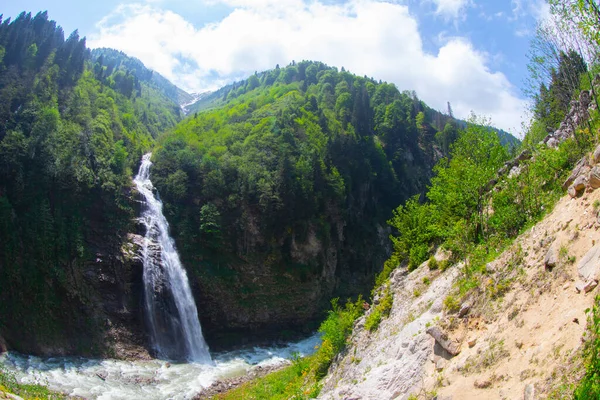 Der Gelin Tulu Wasserfall Fällt Vom Kackar Berg Dorf Ayder — Stockfoto