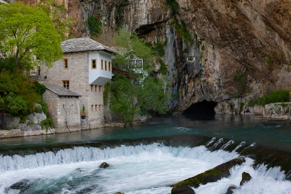 Dervish House Blagaj Tekija Edificio Monasterio Derviche Fuera Ciudad Mostar —  Fotos de Stock