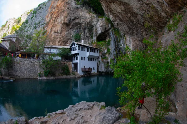 Dervish House Blagaj Tekija Edificio Monasterio Derviche Fuera Ciudad Mostar —  Fotos de Stock