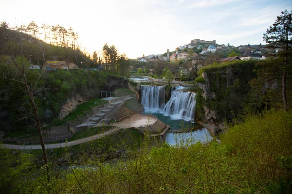 Beautiful waterfalls in Jajce, Bosnia and Herzegovina