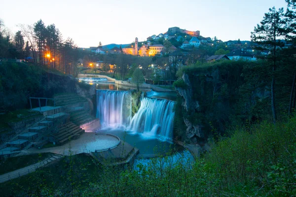 Beautiful waterfalls in Jajce, Bosnia and Herzegovina