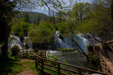 Martin Brod 'un Şelaleleri Una Ulusal Parkı, Bosna-Hersek' te