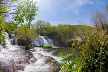 Martin Brod 'un Şelaleleri Una Ulusal Parkı, Bosna-Hersek' te