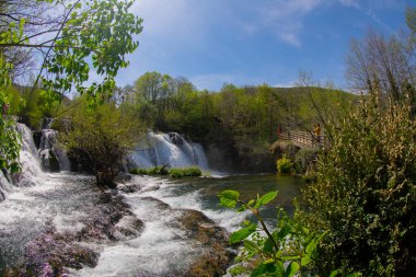 Martin Brod 'un Şelaleleri Una Ulusal Parkı, Bosna-Hersek' te