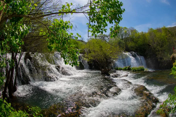 Cascades Martin Brod Dans Parc National Una Bosnie Herzégovine — Photo