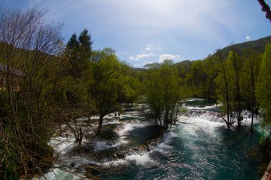 Martin Brod 'un Şelaleleri Una Ulusal Parkı, Bosna-Hersek' te
