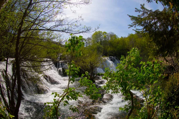 Водопады Мартина Брода Национальном Парке Уна Босния Герцеговина — стоковое фото