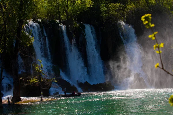 Kravice Falls Miracle Nature Bosnia Herzegovina 크라우치 폭포는 폭포로 알려져 — 스톡 사진