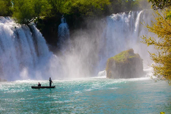 Kravice Vízesés Természet Csodája Bosznia Hercegovinában Kravice Vízesések Eredeti Nevén — Stock Fotó