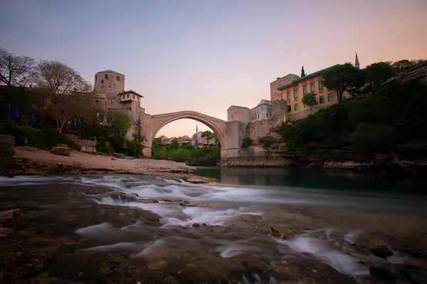 Mostarův Most Přes Řeku Neretvu Památky Světového Dědictví Unesco Mostar — Stock fotografie