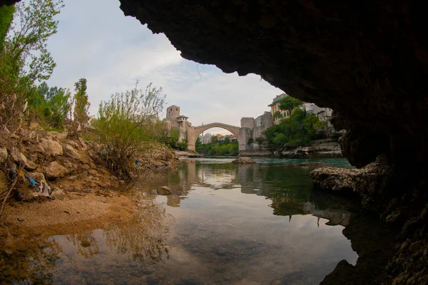 Mostarův Most Přes Řeku Neretvu Památky Světového Dědictví Unesco Mostar — Stock fotografie