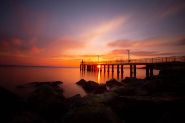 Florya plajı, uzun pozlama plajı.