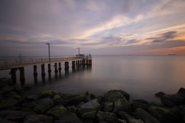 Florya plajı, uzun pozlama plajı.