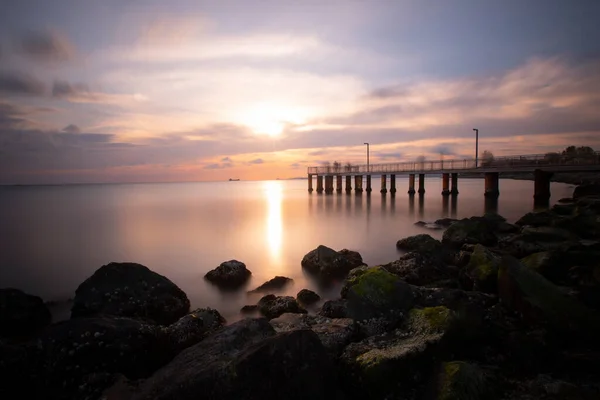 Florya Strand Strand Mit Langer Belichtung — Stockfoto