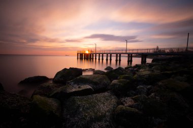 Florya plajı, uzun pozlama plajı.