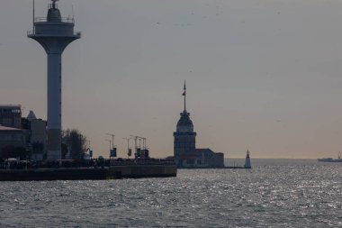 İstanbul Büyükşehir Manzarası, Bakire Kulesi, Ayasofya, Sultanahmet Camii.