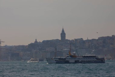 İstanbul Büyükşehir Manzarası, Bakire Kulesi, Ayasofya, Sultanahmet Camii.