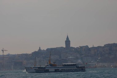 İstanbul Büyükşehir Manzarası, Bakire Kulesi, Ayasofya, Sultanahmet Camii.