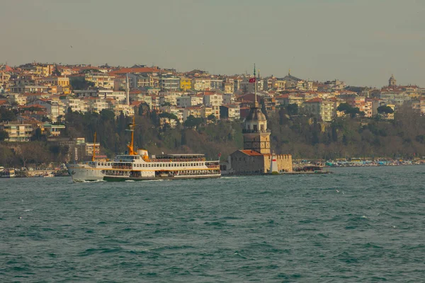 Metropolitan Istanbul View Maiden Tower Hagia Sophia Sultanahmet Mosque — Stock Photo, Image