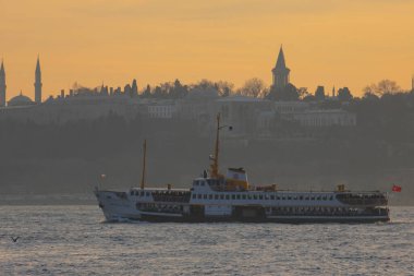İstanbul Büyükşehir Manzarası, Bakire Kulesi, Ayasofya, Sultanahmet Camii.