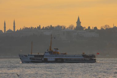 İstanbul Büyükşehir Manzarası, Bakire Kulesi, Ayasofya, Sultanahmet Camii.