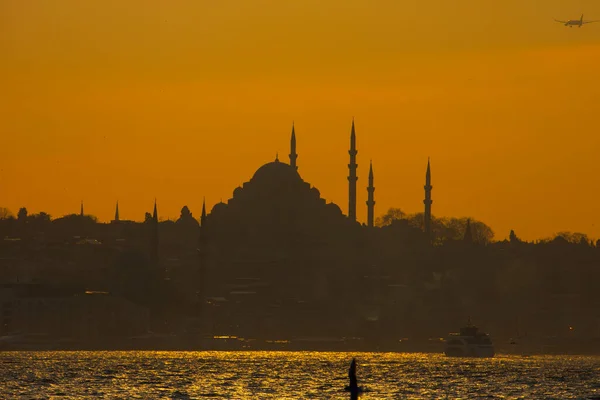 Métropolitain Istanbul Vue Tour Vierge Hagia Sophia Mosquée Sultanahmet — Photo